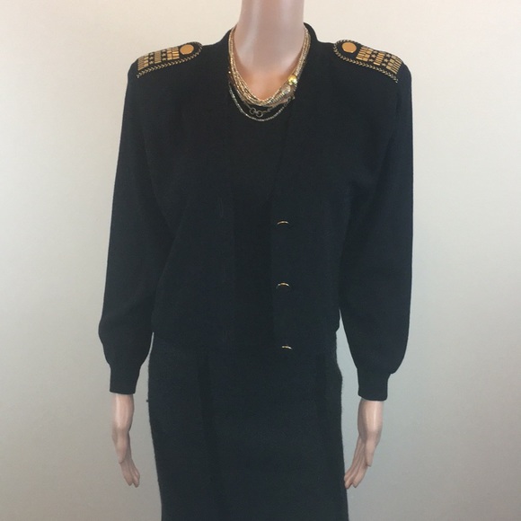 St. John Jackets & Blazers - St. John Santana knit black jacket, Sz. S